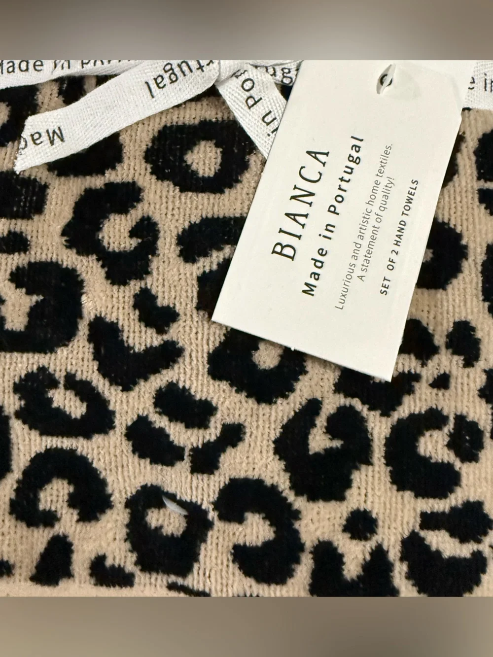 Bianca Portugal Leopard Cheetah Print 6Pc Luxury Bath Towel Set 2Bath 2Hand 2Tip